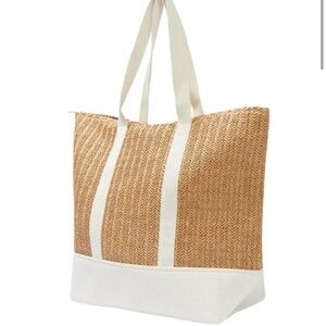 NWT MUMU Tan and White Tote Bag